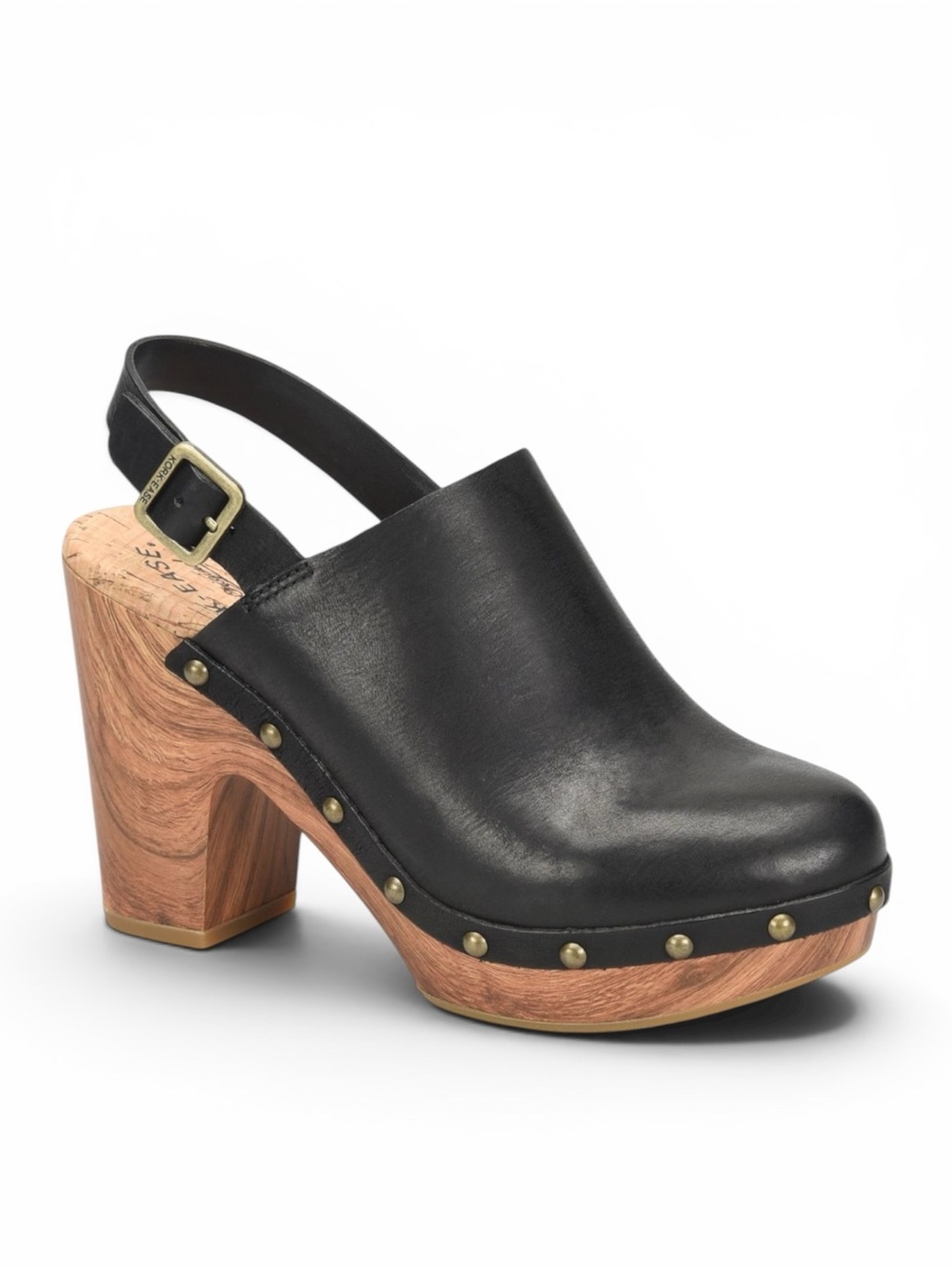 Kork-Ease Darby Black Heeled Clogs Size 10